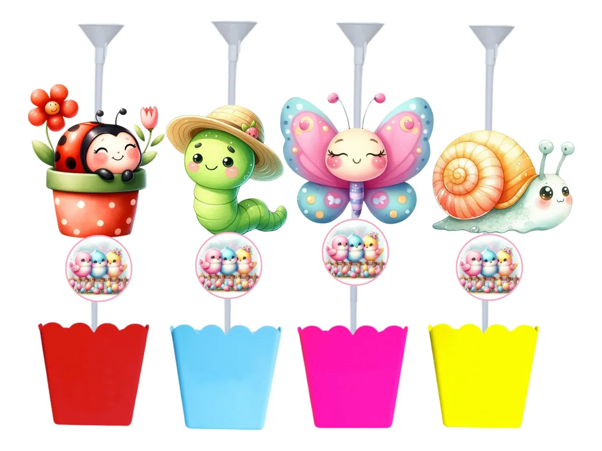 Festa Tema Jardim Encantado - Kit 5 Centro De Mesa