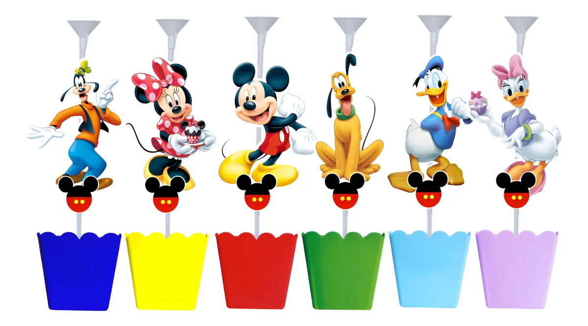 Kit 5 Centro De Mesa Turma Do Mickey Minnie