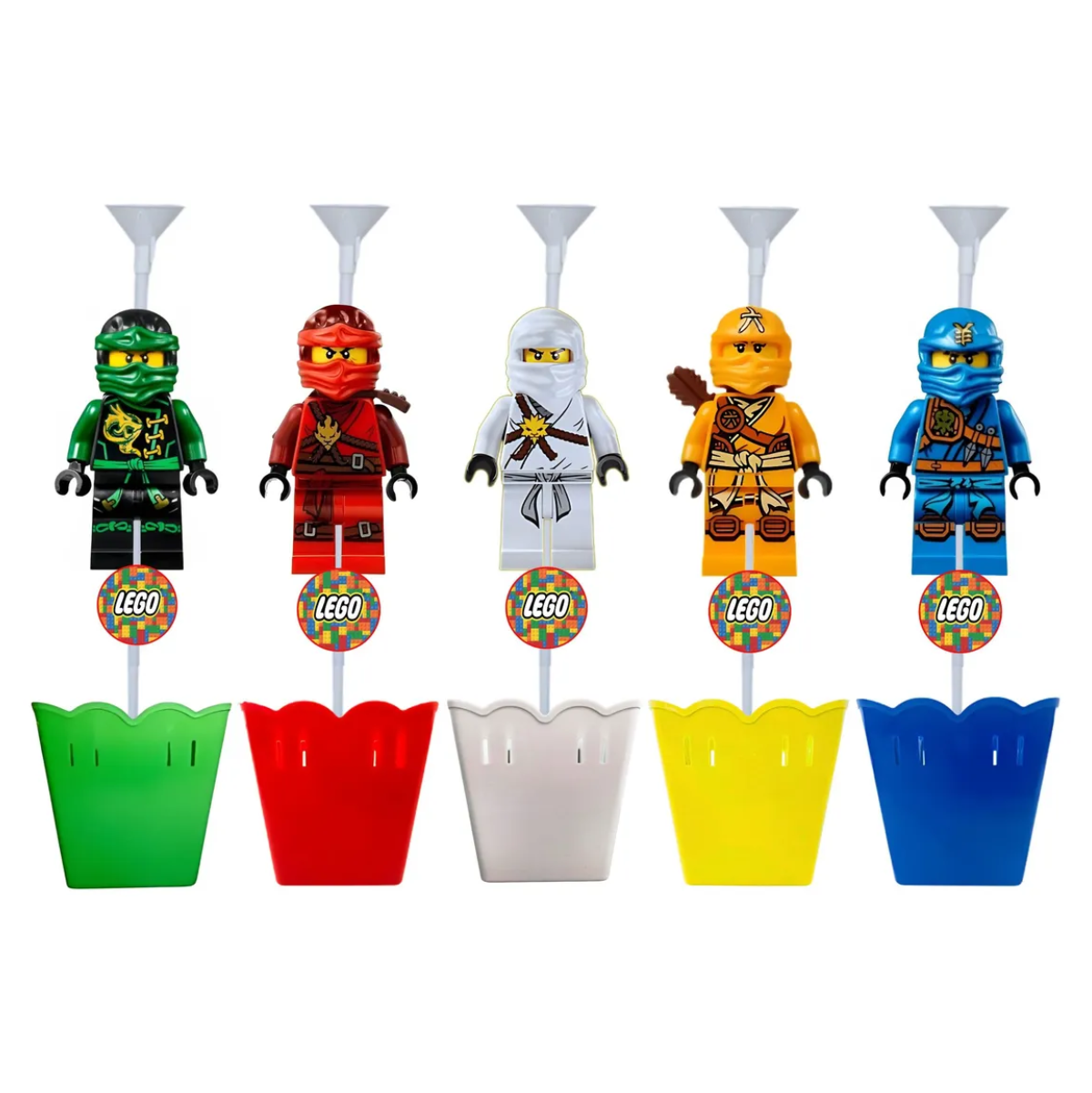 Kit 5 Centro De Mesa Festa Tema Ninjago