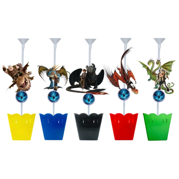 Kit 5 Centro De Mesa Como Treinar Seu Dragão